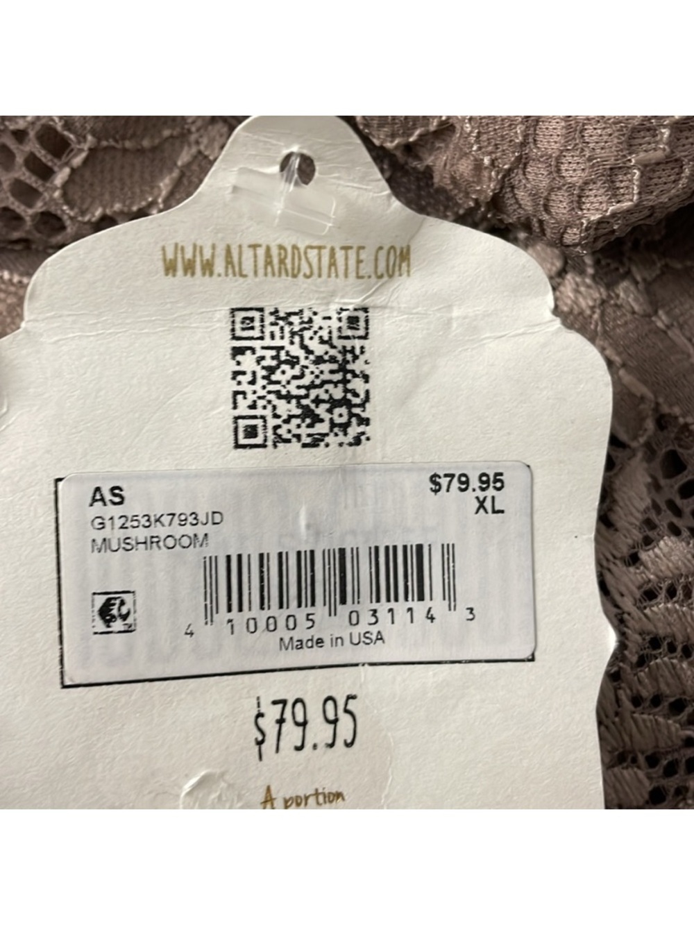 Altar’d State Mocha Lace Maxi Skirt NWT XL - Picture 5 of 5